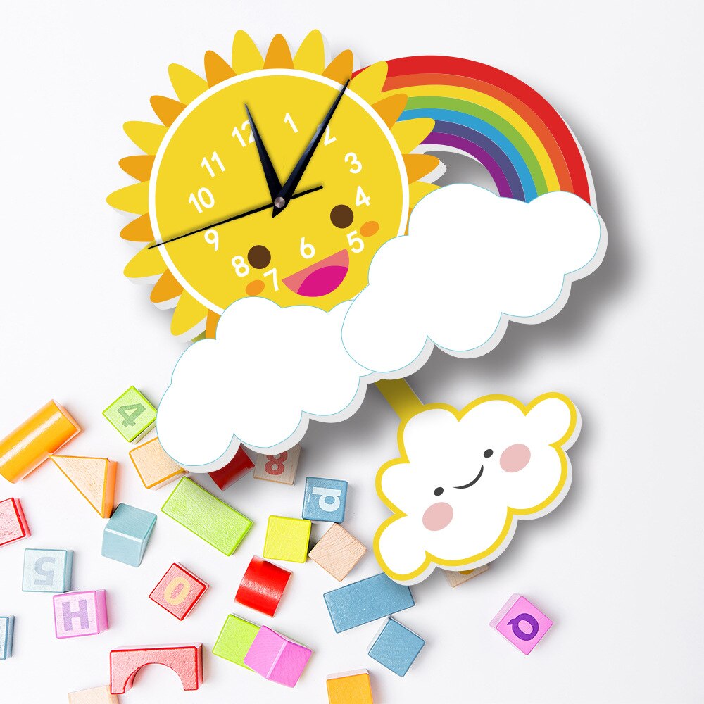 Home Decoration Cartoon Wall Clock Cartoon 3D DIY Large Decorative Wall Clocks Watch Wall Unique