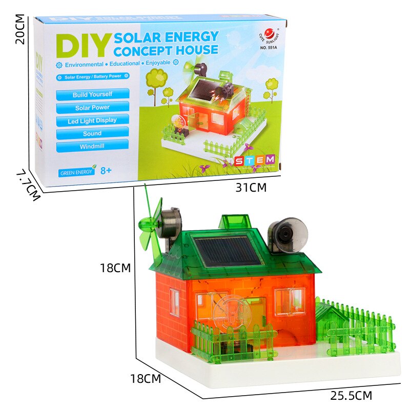 Solar Cell Plate Windmill Room Powered Solar Toy luminous Music Box DIY developmental toys Metal Plastic Christmas Gfit foy kid