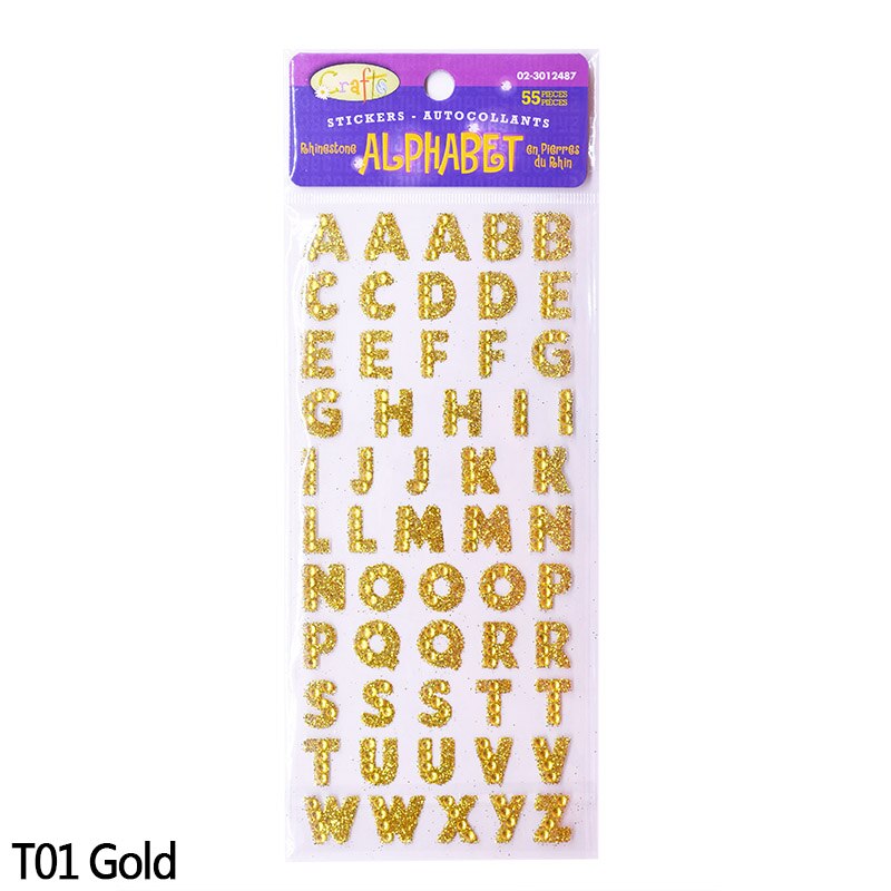 1 Set Engels Letters Strass DIY Diamant zelfklevende Stickers Kleding Accessoires DIY PC Telefoon Auto Decor Alfabet Sticker: T01