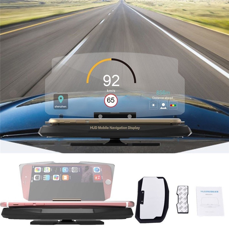 For GPS Navigation Phone Car HUD Holder Projector Bracket Head Up Organic Glass Display