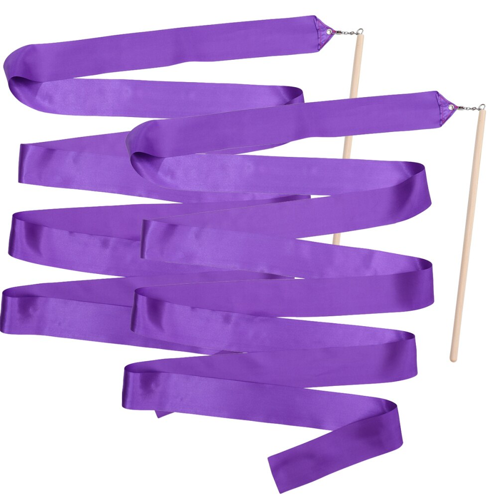 2Pcs 2m Colorful Rhythmic Gymnastics Ribbon Dancing Gymnastics Ribbon Dancing Streamers for Kids Children (Red): Purple 1
