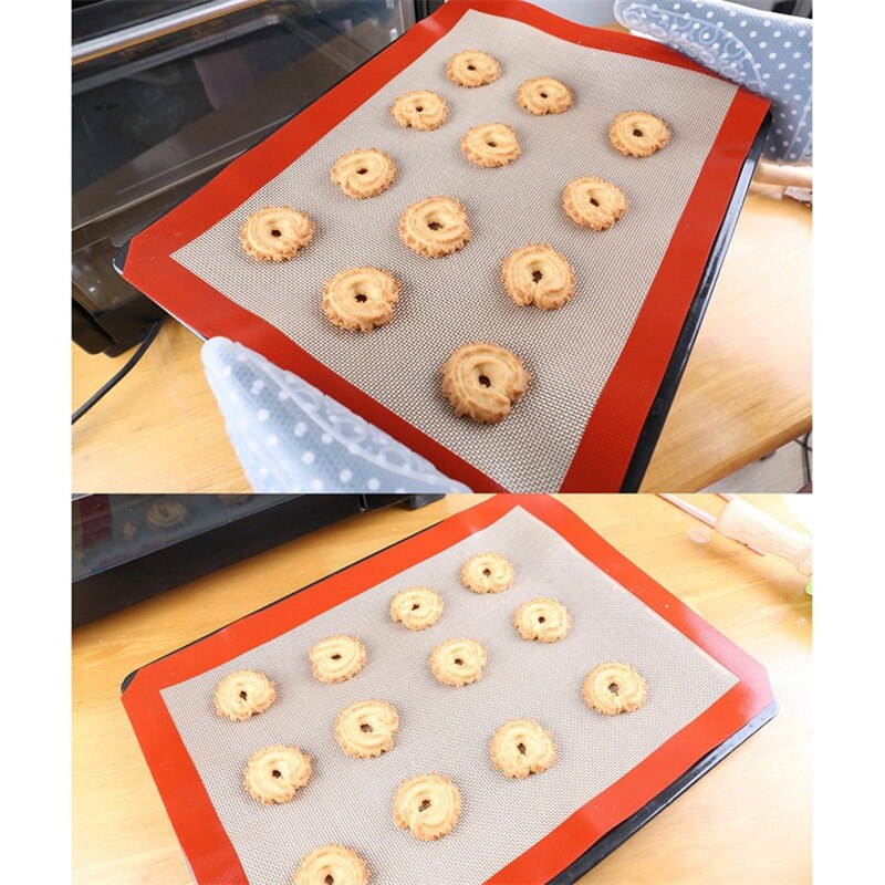2Pcs Non-stick Siliconen Bakken Mat Pad Vel Bakken Gebak Gereedschap Rolling Deeg Mat Grote Maat Voor Cake cookie Macaron Bakken Pas
