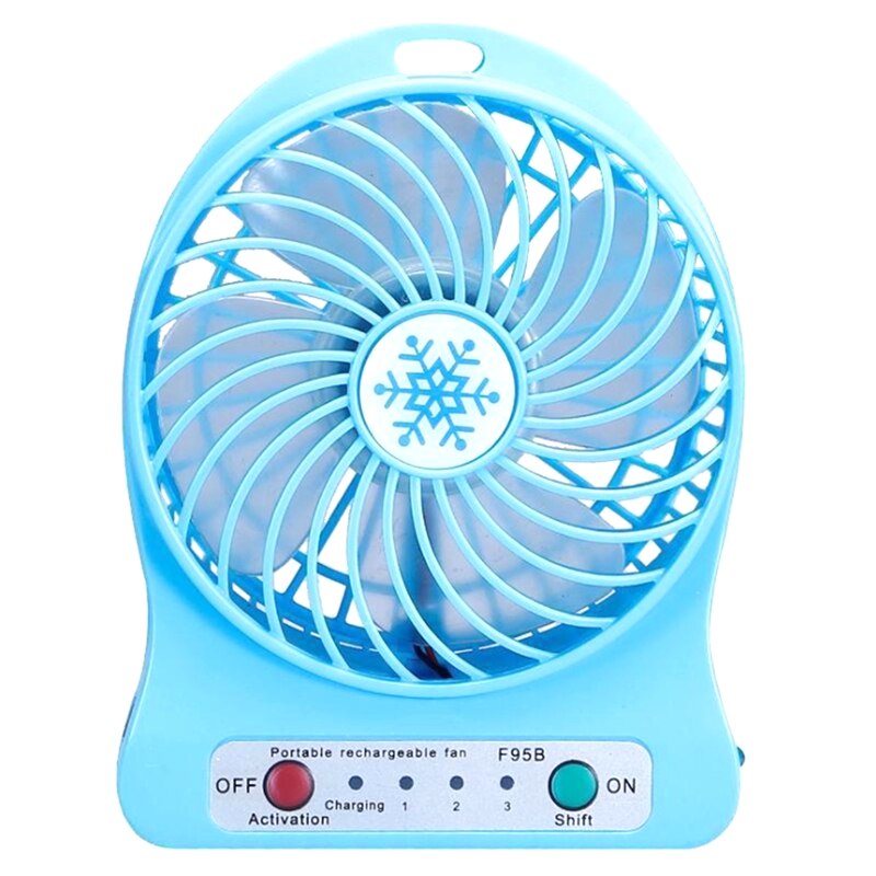 Portable Rechargeable Mini Fan Air Cooler Mini Desk Fan USB Cooling Rechargeable Handheld Fans: Blue