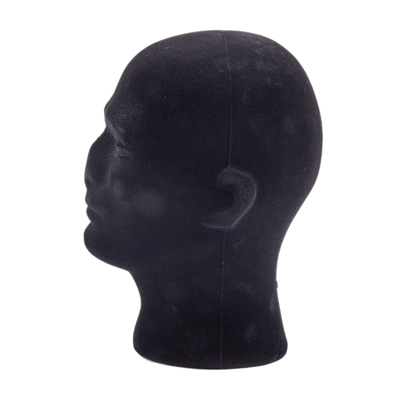 4X Male Styrofoam Foam Mannequin Manikin Head Model Wigs Glasses Cap Display Stand Black