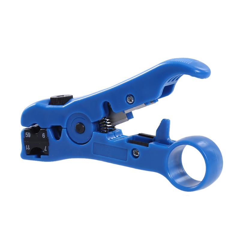 Cable Stripper MultiFunction Coaxial Cable Cutter Wire Stripping Tool RG6 RG59 RG7 UTP/STP Crimping Pliers Network tools Blue