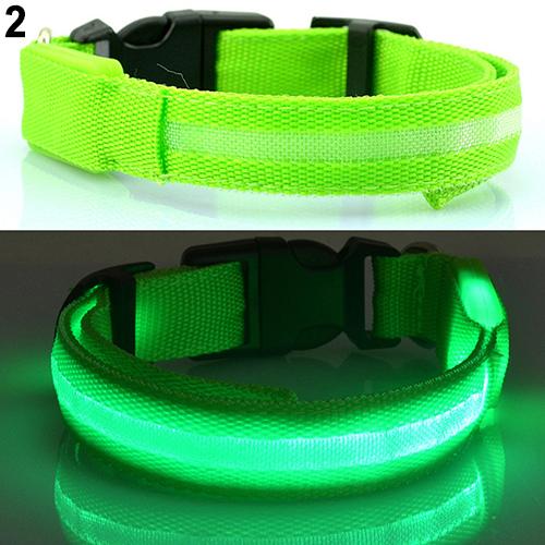 Nylon Led Glow Pet Hond Kraag Hanger Night Veiligheid Knipperende Kat Hond Hals Kraag Leiband Lichtgevende Verstelbare Kraag Voor Hond lopen: green / S