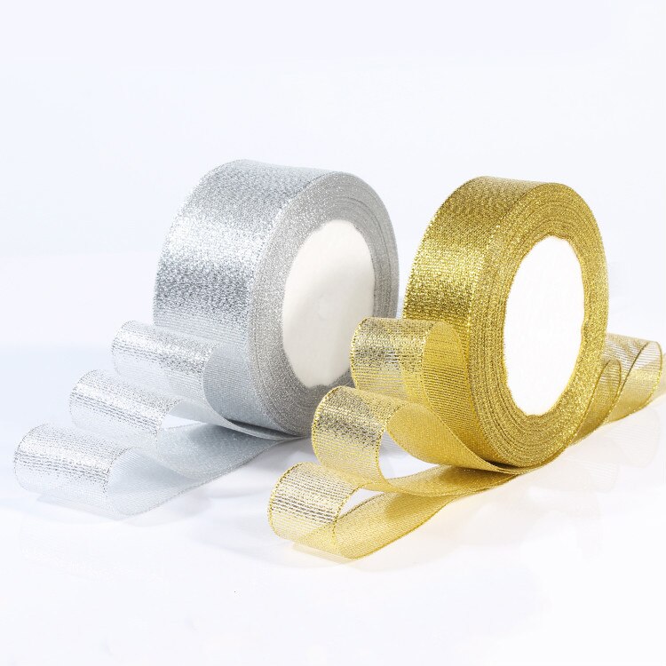 Ruban Satin licorne doré & argent 0.3-5CM | Pour emballage , ruban pailleté de décoration de mariage, pour noël halloween bricolage
