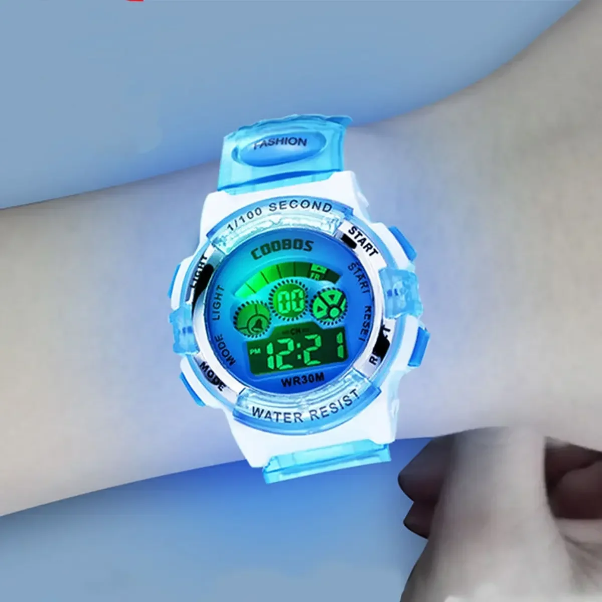 Relojes electrónicos para niños Esfera luminosa Relojes despertadores multifunción impermeables Reloj de pulsera digital LED para niños y niñas