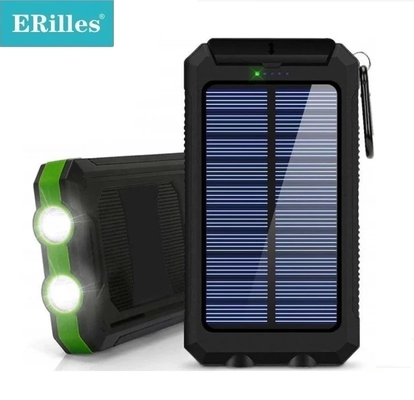 Banco de energía Solar, 80000mAh, doble USB, batería impermeable, carga portátil externa con luz LED, 2USB