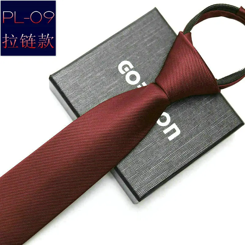 48*6 Cm Mannen Stropdas Bedrijf Formele Kleding Dragen Streep Effen Kleuren Rits Stropdas Voor Mannen slim Skinny Tie: PL-09