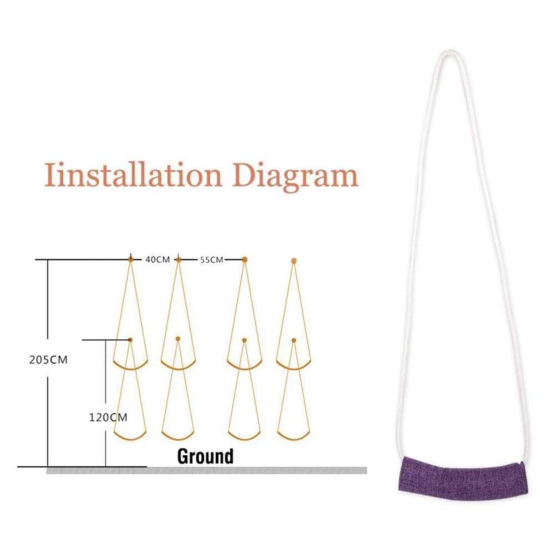 Yoga-wandseil 17mm robustes yoga-wandseil, ideal für das training zu hause und im fitnessstudio