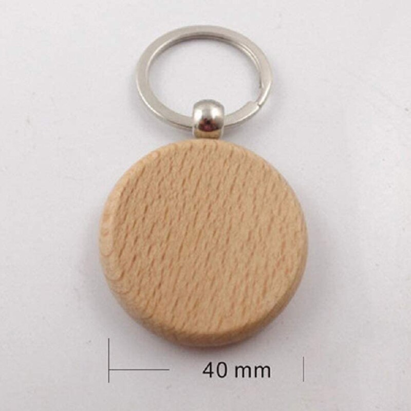 Llaveros de madera redondos para manualidades, 60 unidades, Diy, etiquetas para llaves, puede grabar Diy,