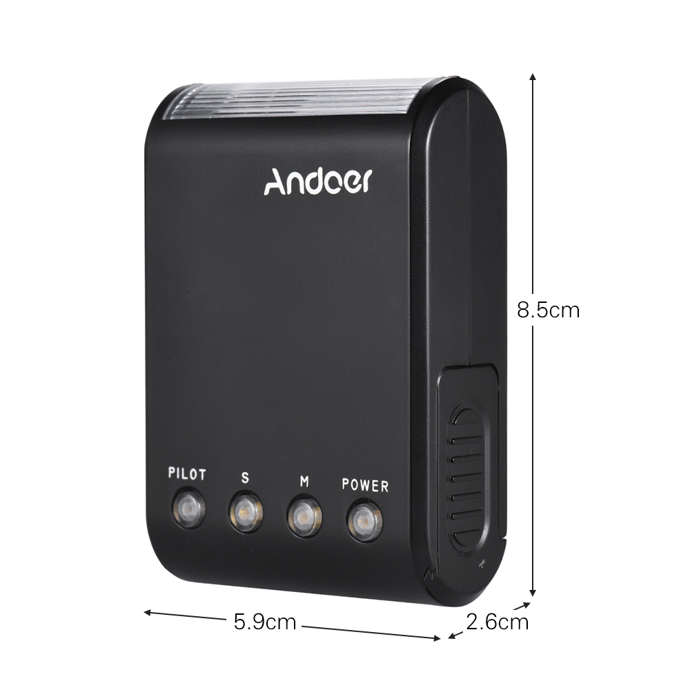 Andoer WS-25 Mini Digital Sklave Blitz Speedlite Auf-Kamera-w/Universalschuh GN18 für Kanon Nikon Pentax Sony