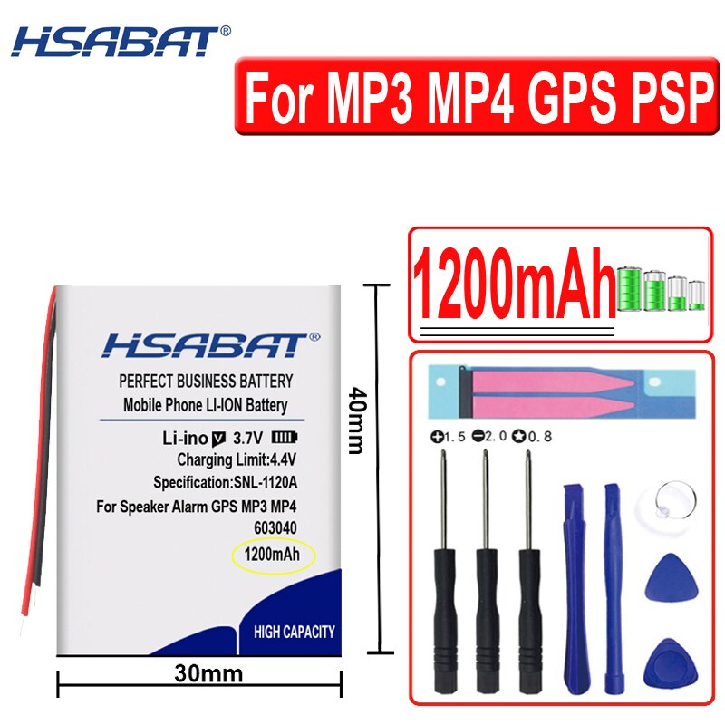Hsabat 1200 Mah 603040 Li Ion Polymeer Oplaadbare Lipo Lithium Batterij Voor Dvd MP3 MP4 MP5 Led Lamp Bluetooth Headset