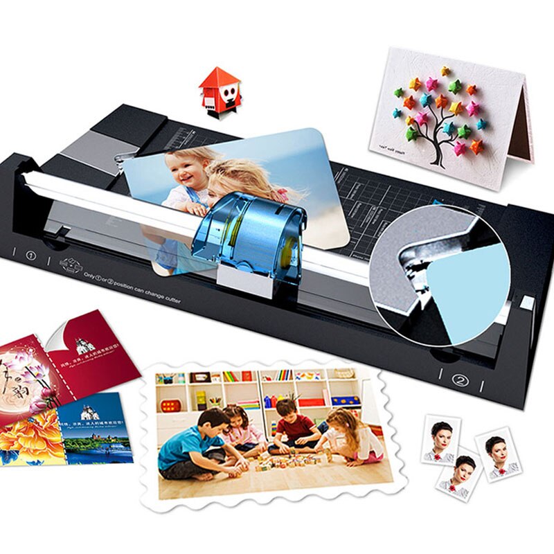5in 1 papierschneider  a4 tm-20 multifunktions-papierschneider manuell papierschneiden papiermesser foto einbuchtung gestrichelte linie kurve xh