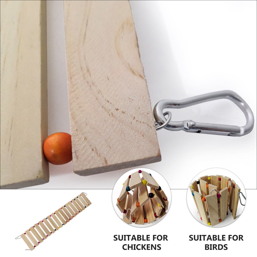 Natural Wood Parrot Ladder Parrot Swing Parrot Perch for Bird Poultry Rooster