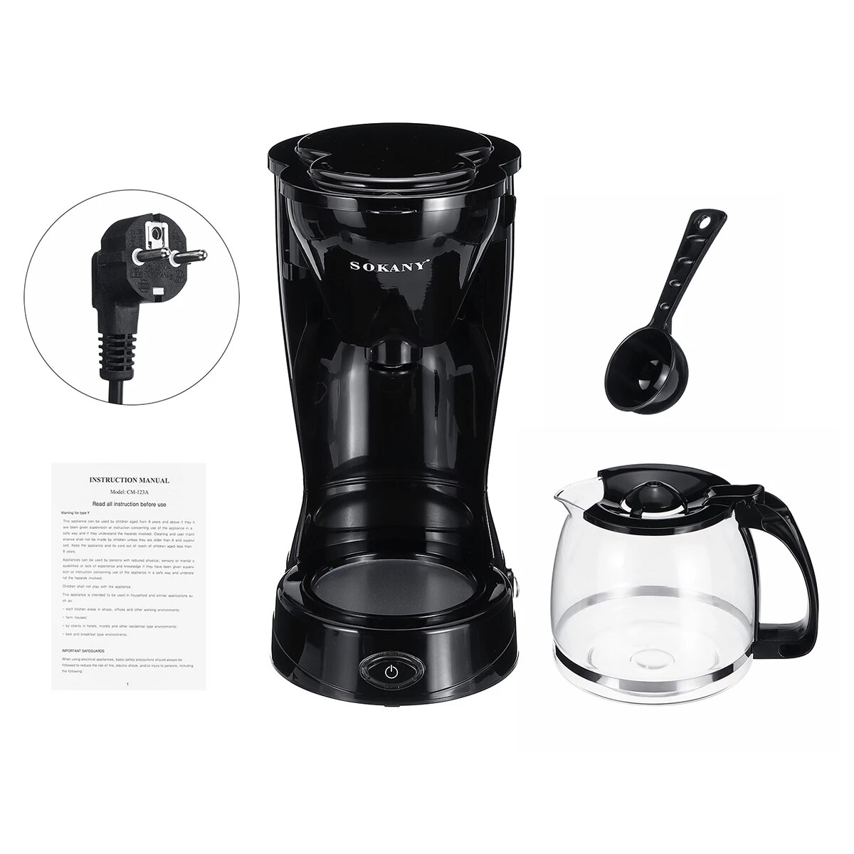 Electric Coffee Percolato Coffee Pot With Filter Drip Brewing Brewer Boiled Heat Coffee Tea Kettle Making Machine 12 Cups