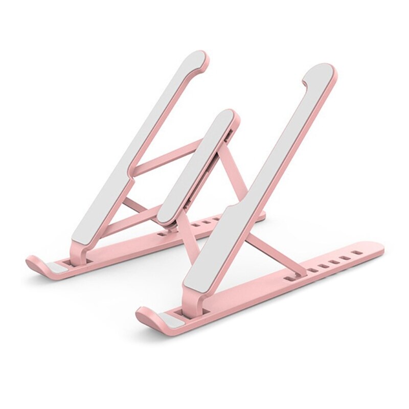 Portable Laptop Stand Foldable Support Base Notebook Stand For Macbook Pro Computer Laptop Holder Cooling Bracket: Pink