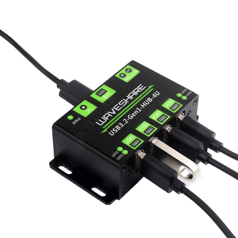 Industrieller USB-HUB USB3.2 Gen1 One-To-4U Onboard 7~36V DC-Stromanschluss für Multi-Systeme