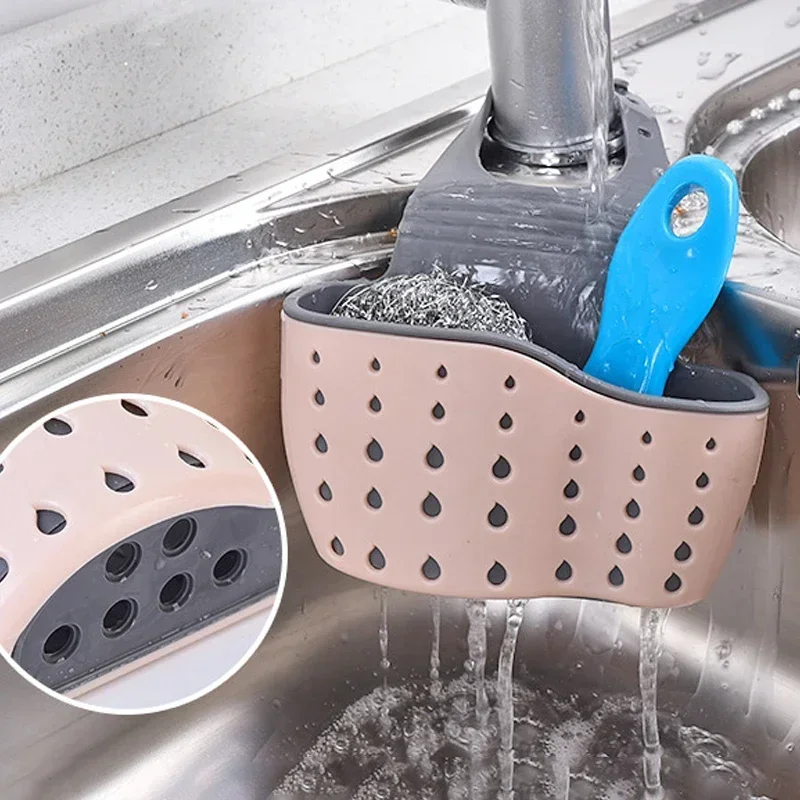 Gootsteen Rek Zeep Spons Houder Plastic Opknoping Opslag Mand Kraan Plank Keuken Badkamer Organizer Hanger Accessoires