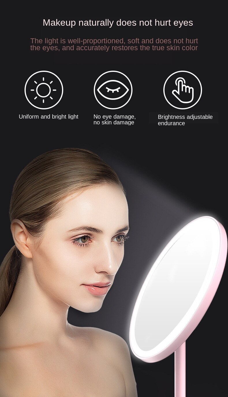 Led Makeup Mirror Standing Mirror Touch Screen Vanity Mirror Backlit Adjustable Desk Cosmetic Mirrors Dressing Table Mirror