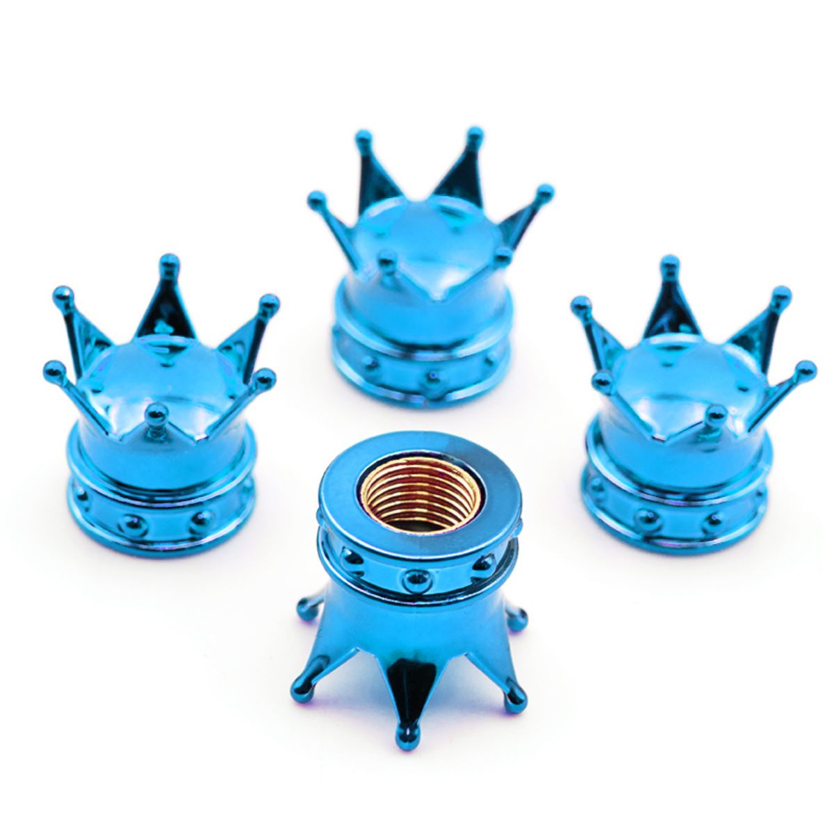 Crown Styling Car Tire Valve Cap Air Valve Stem Dustproof Bike Dustproof Cover Tyre Rim Stem Dust Caps Tire Decor Accessories: Orange