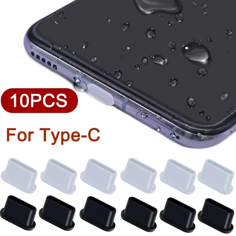 Tapones antipolvo de silicona suave para puerto de carga USB tipo C, tapa protectora a prueba de polvo y agua para teléfono móvil para Samsung y Huawei