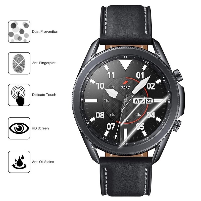 3x Smartwatch okrągły osłona na szybkę zegarka średnica 44 43 42 40 39 37 35 33 31 30 mm folia ochronna pokrywa z folii do inteligentnego zegarka