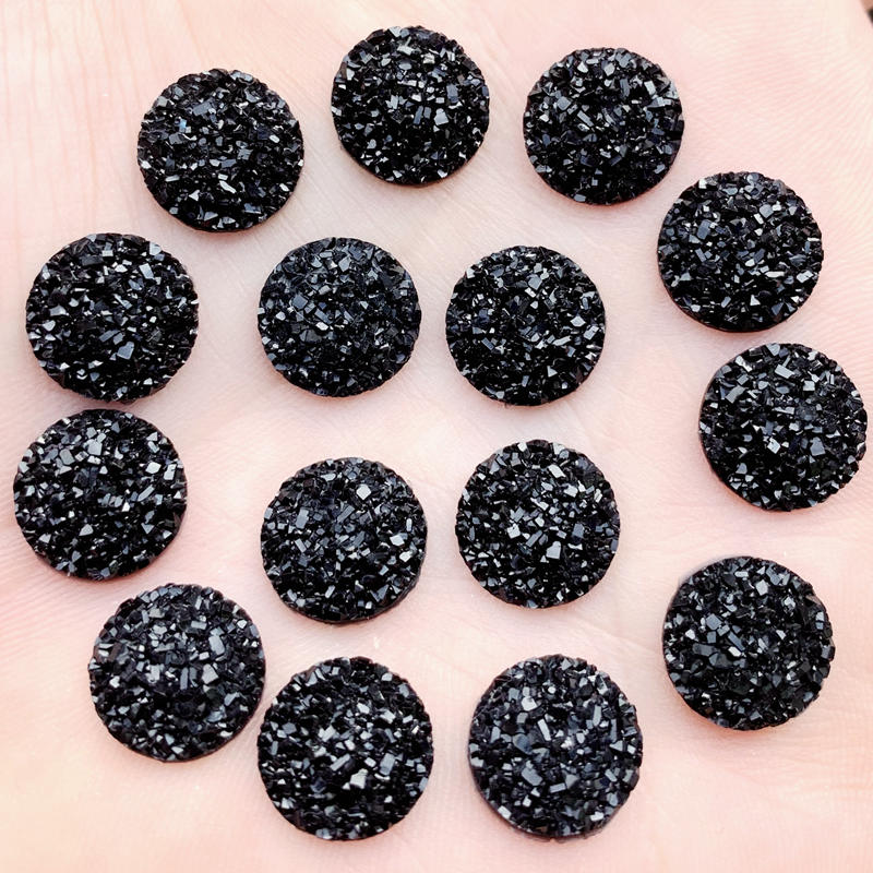Cristal AB 12mm 80 pièces/lot de pierres précieuses en résine à dos plat, strass ronds à pois, pour décoration à faire soi-même: A558