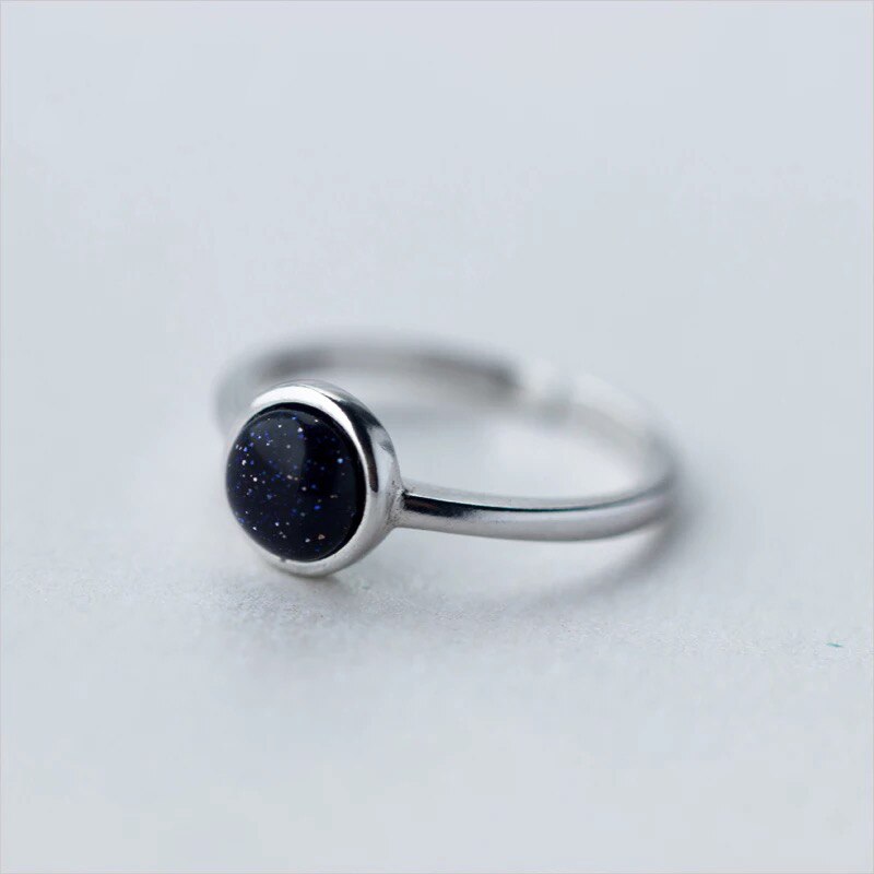 Echt 925 Sterling Silber schwarz Zirkon Runde Ring Für Frauen Nette Feine Schmuck Minimalistischen Zubehör: Ursprünglich Titel