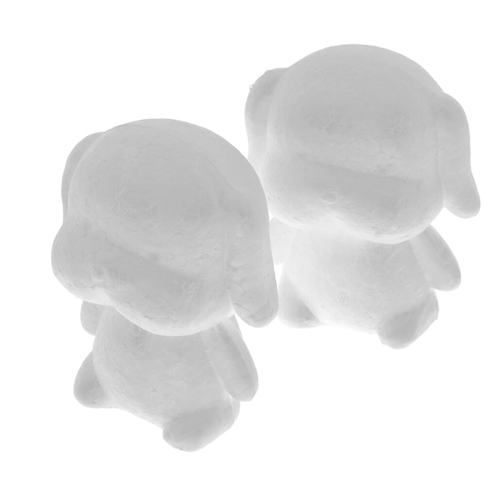 2X Foam Dog Modeling White 3D Polystyrene Foam Animal Shapes for DIY Valentine Decoration Supplies