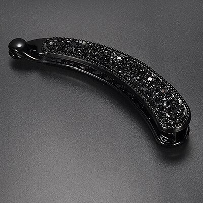 Glänzende Strass Frauen Mädchen Haarnadeln Banane Barrettes Clip Koreanische Stil für Elegante Weibliche Haar Clip Haar Zubehör: Schwarz Strass