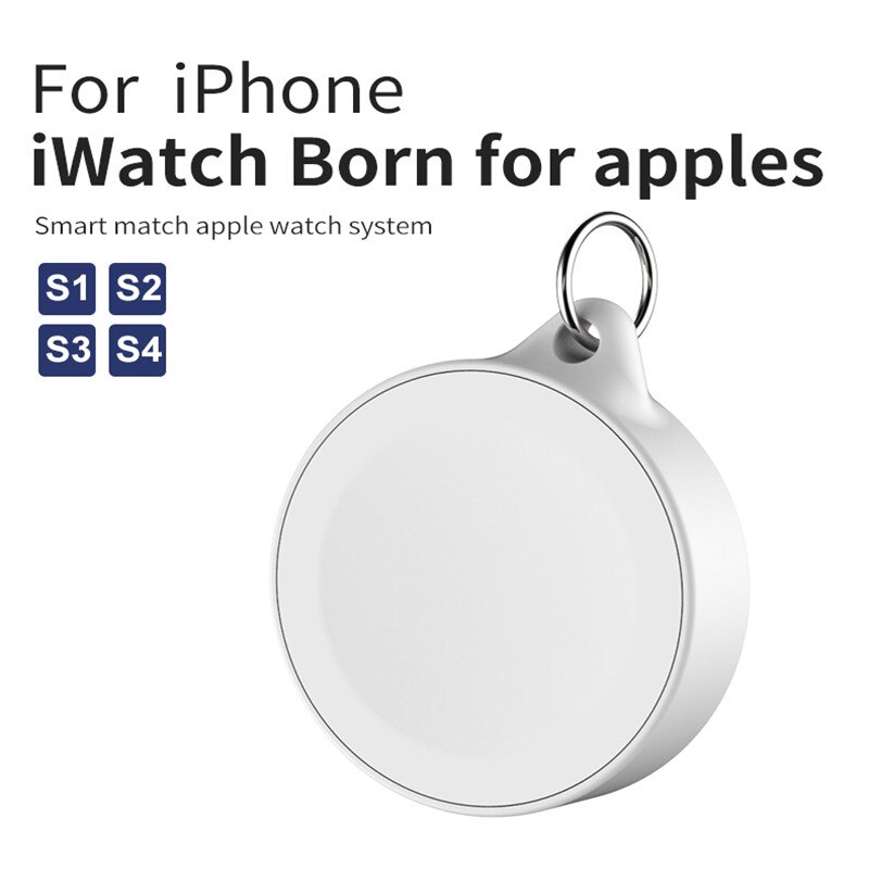 Bærbar magnetisk trådløs lader sensor for apple watch 1 2 3 4 series mini usb lader lader bank for iwatch med nøkkelring: Default Title