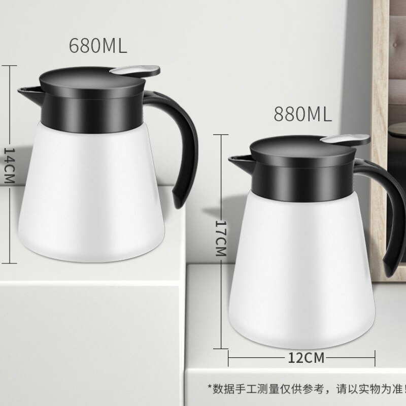 680/880Ml Waterkoker Koffie Pot Geïsoleerde Fles Water Drukken Soort Roestvrij Staal Thermische Isolatie Thermoskan Waterkokers Jug