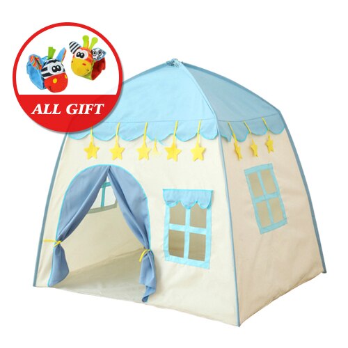 Spielen Haus Cabana Infantil Kinder Innen Und Außen Schloss Tipi Baby Prinzessin Spiel Tipi Für Kinder Zelt: BLUE TENT