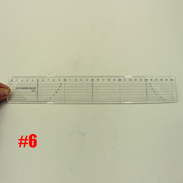 1pcs Plastic Clear Sewing Patchwork Ruler Tools Quilting Grid Rulers Cutting Pattern Tailors Ruler DIY Sewing Craft Scale Ruler: NO.6