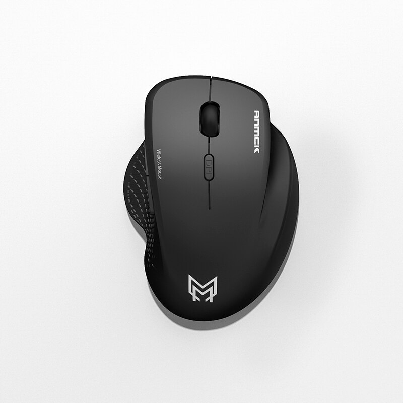 Anmck PM2 2.4G Wireless Gaming Mouse Office Business Silent Optical Mice USB Rechargeable Ergonomic Mouse For Computer PC Gamer: 2.4G-Black