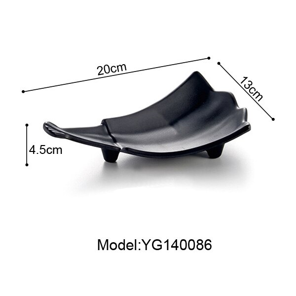 A5 Melamine Three Angle Plate Dinner Plate Black Frost Dinnerware Korean Style Japanese Snack Snack Food Dish Tableware: YG140086