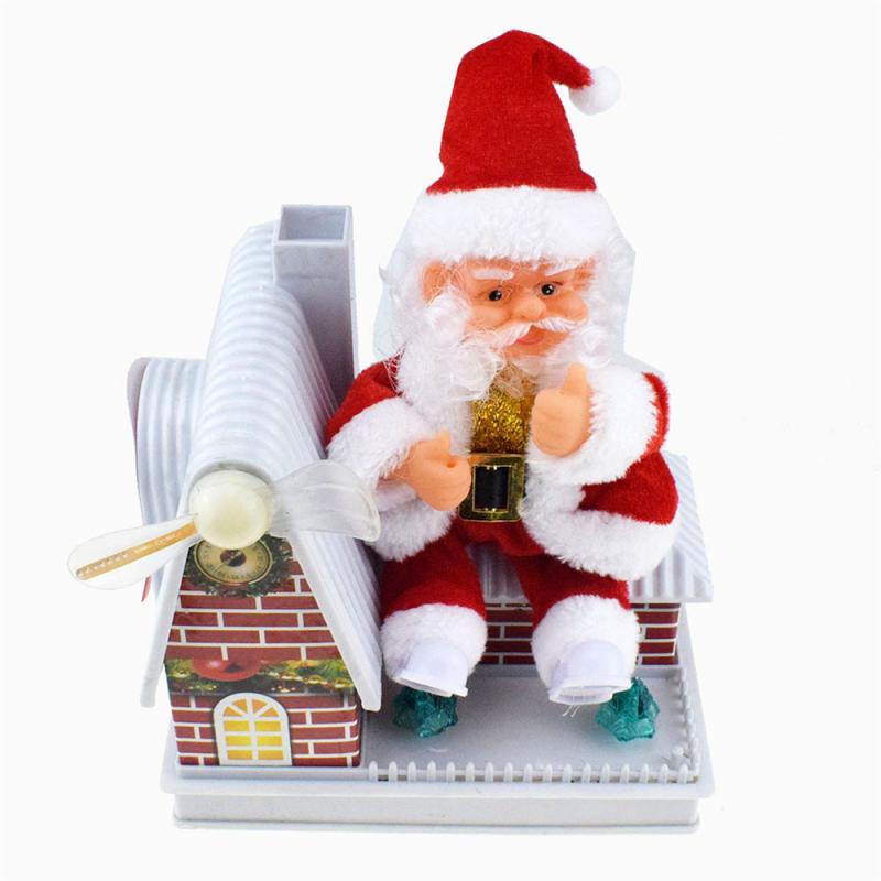 Kerstman Muziek Speelgoed Spinning Kleurrijke Verlichting Windmolen Huis Model Ornamenten Kerstversiering Te Verhogen De Sfeer