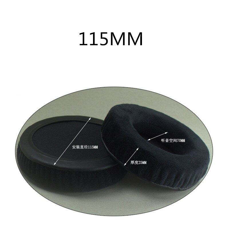 Interchangeable Black Velvet Earphone Set 60 65 70 75 80 85 90 95 100 105 110 115 120 MM Ear Pad Ear Pads Cushions 23 AugZ5: 115MM