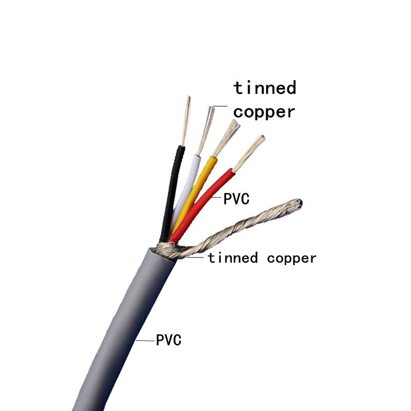 2547 Shielded Cable 4 core Control Signal Wire with Tinned Copper 10m (28,26,24AWG)