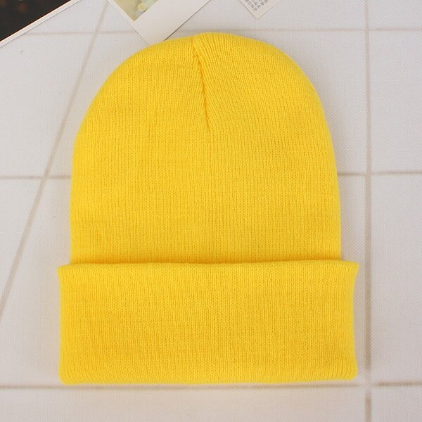Winter Hats for Woman Beanies Knitted Solid Cute Hat Girls Autumn Female Beanie Caps Warmer Bonnet Ladies Casual Cap: Light yellow Cap