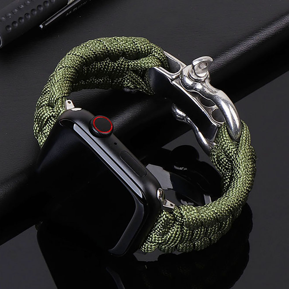 Band voor Apple Watch Band 44 mm 40 mm 45 mm 41 mm 42 mm 49 mm Nylon gevlochten buitenarmband iWatch Serie 3 4 5 SE 6 7 8 9 Ultra: XXXL / Red black