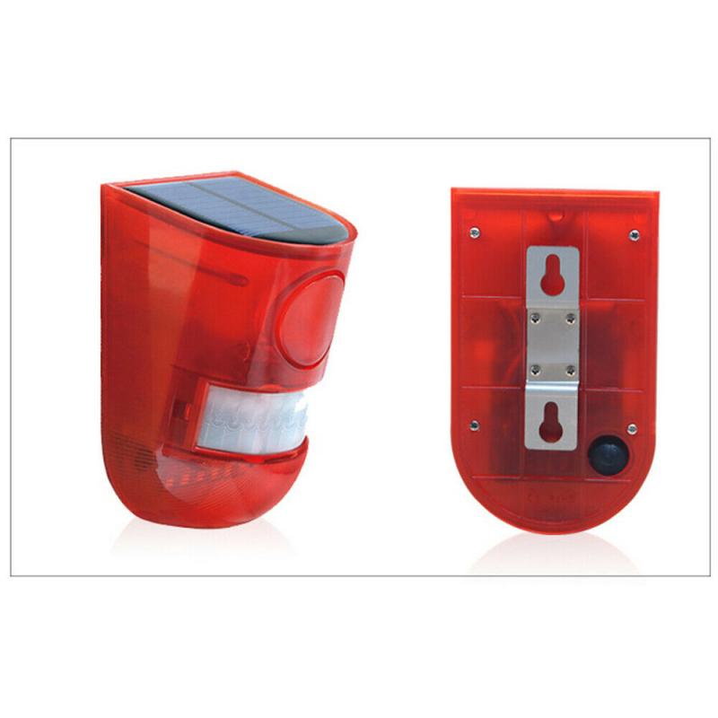 Solar Red 6 LED Alarm Warning Security Traffic Flashing Light Sensor Garden Lamp