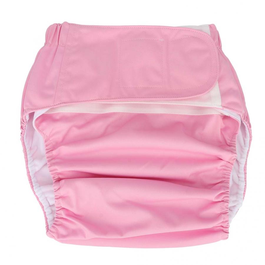 Waterproof Washable Reusable Adult Elderly Cloth Diapers Pocket Nappies for Elderly Disabled: Pink
