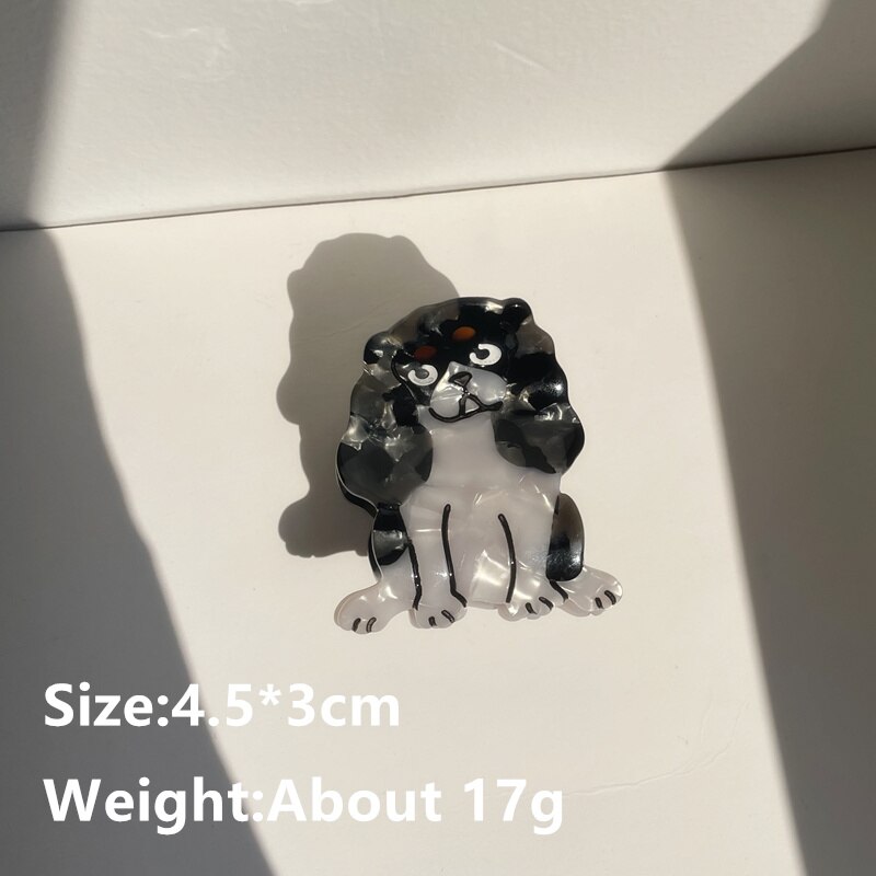 Nowy francuski Cute Animal Dog Cat octan klips do włosów Shark Claw szpilka Fashion Party akcesoria na głowę dla kobiet dziewczyn HANGZHI 2021: F-Charlie Spaniel