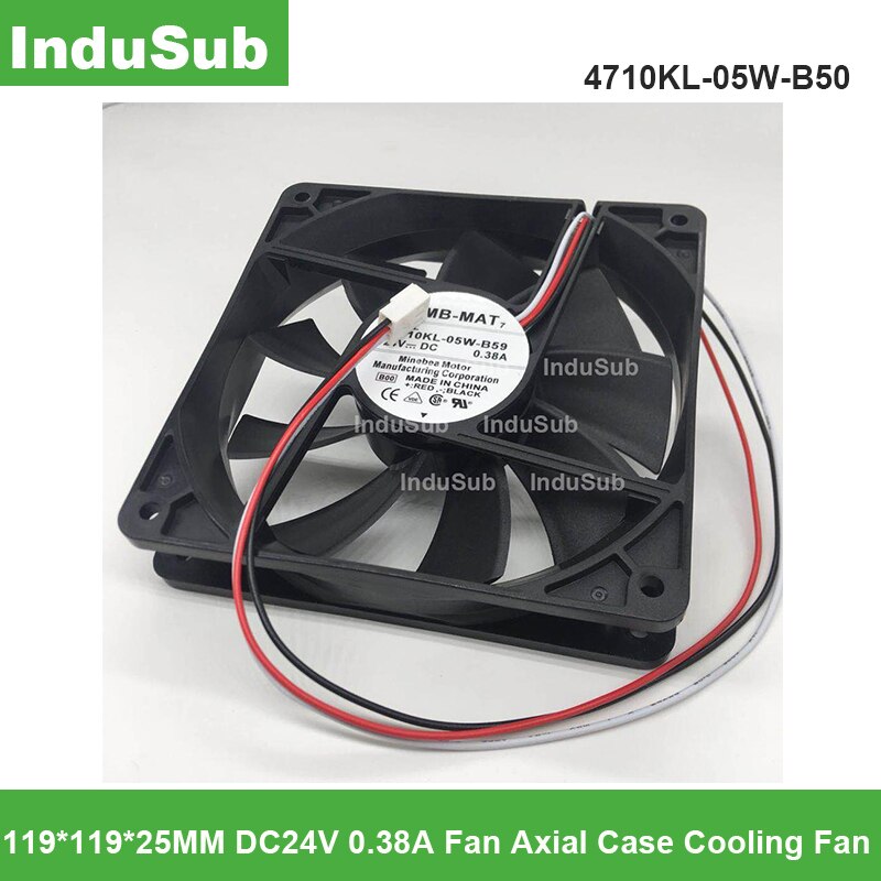 Ventilateur PC 120x120x25mm 4710KL-05W-B59 24VDC 0.38A 3 Broches - Neuf (peut être Sans Boîte)