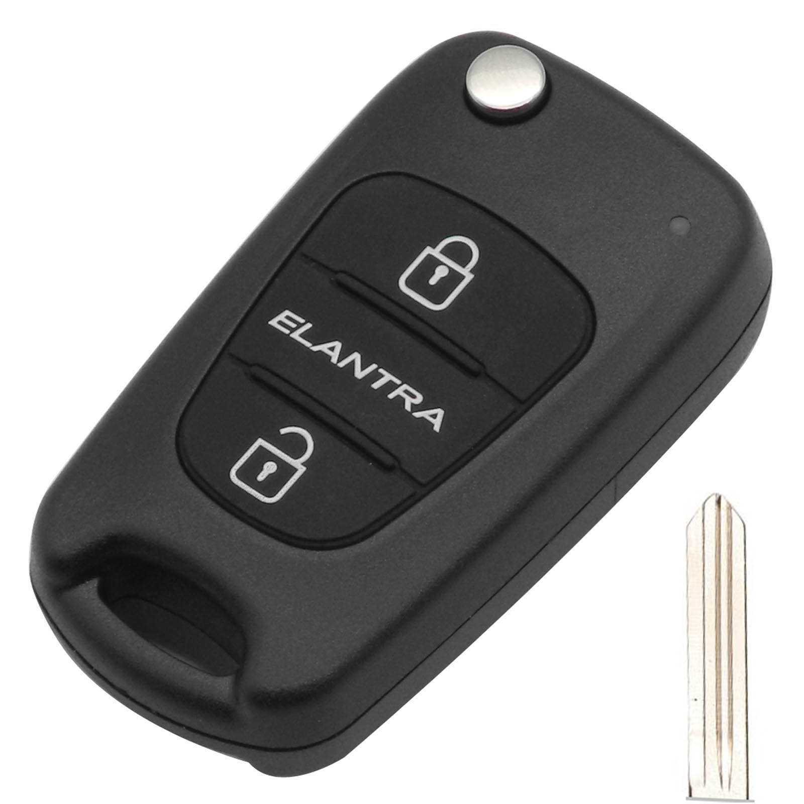 Jingyuqin 3 botones remoto clave Shell para HYUNDAI I30 IX35 para Kia K2 K5 las llaves del coche en blanco cubierta de la Caja: Naranja / 2 Botones