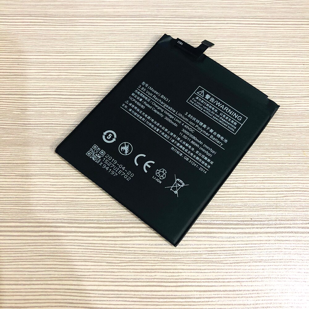 3080Mah BN31 Batterij Met Temperatuursensor Voor Xiaomi Mi 5X Mi5X \ Redmi Note 5A 5A Pro