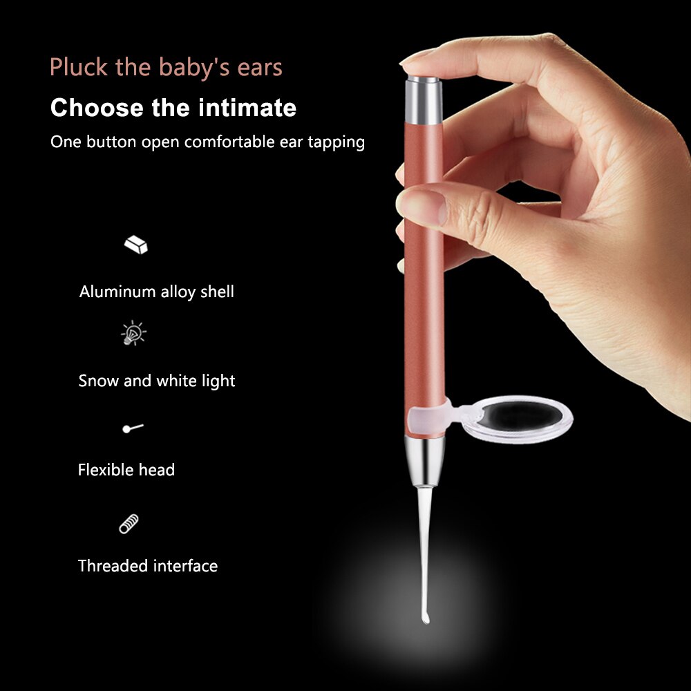 Ohr Reinigung LED Licht Ohr Reiniger Löffel Earpick Baby Ohren Reinigung Werkzeug mit Lupe Zwei Löffel Ohr Pflege Werkzeug Ohr wachs Entfernung